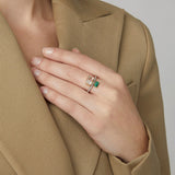 Emerald Cut Pyrope Ring Rings - Moritz Glik diamonds Kaleidoscope Colors Core