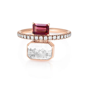 Emerald Cut Ruby Ring Ring - Moritz Glik Ready to Ship Ruby Core