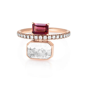 Emerald Cut Ruby Ring Ring - Moritz Glik Ready to Ship Ruby Core