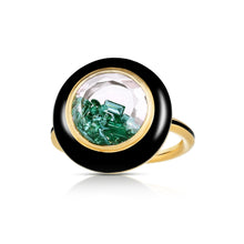 Load image into Gallery viewer, Emerald Donut Enamel Ring Rings - Moritz Glik Enamel emeralds
