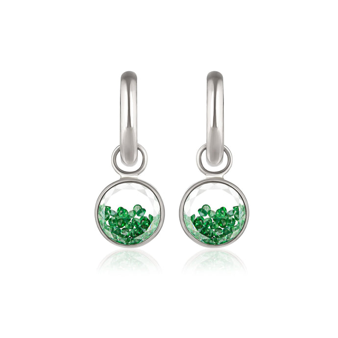 Emerald Shaker Huggies Earrings - Moritz Glik emeralds Hoops Core