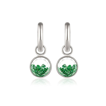 Emerald Shaker Huggies Earrings - Moritz Glik emeralds Hoops Core