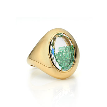 Emerald Signet Shaker Ring Rings - Moritz Glik Kaleidoscope Colors Muda emeralds