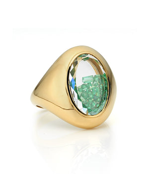Emerald Signet Shaker Ring Rings - Moritz Glik Kaleidoscope Colors Muda emeralds