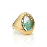 Emerald Signet Shaker Ring Rings - Moritz Glik Kaleidoscope Colors Muda emeralds