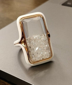 Enamel Cocktail Ring Diamond Rings - Moritz Glik Enamel rings diamonds