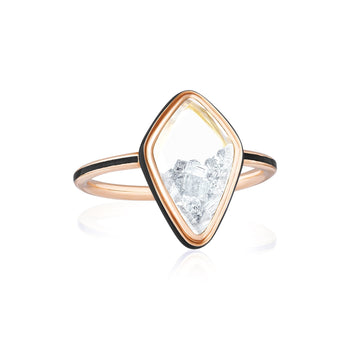 Enamel Kite Shaker Ring Rings - Moritz Glik diamonds Enamel Alternative Bridal