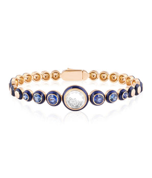 Enamel Tennis Bracelet Blue Bracelets - Moritz Glik Enamel fall edit diamonds