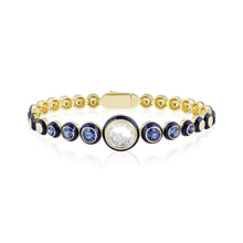 Load image into Gallery viewer, Enamel Tennis Bracelet Blue Bracelets - Moritz Glik Enamel fall edit diamonds
