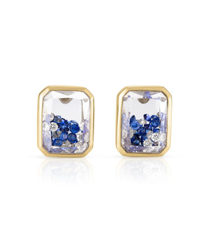 Esmeralda Shaker Studs Blue Earrings - Moritz Glik Ready to Ship sapphires Mother's Day