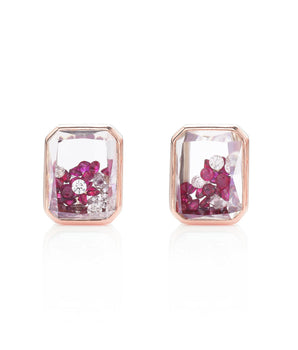 Esmeralda Shaker Studs Ruby Earrings - Moritz Glik rubies Core