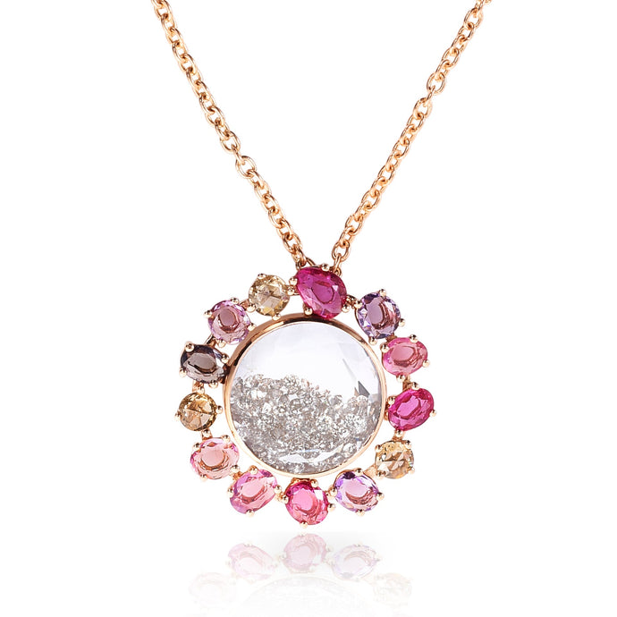 Flower Shaker Necklace Necklace - Moritz Glik sapphires diamonds