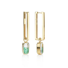 Load image into Gallery viewer, Forma Hoops Earrings - Moritz Glik emeralds Hoops Elos
