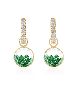 Gala Emerald Shaker Huggies Earrings - Moritz Glik diamonds emeralds Core