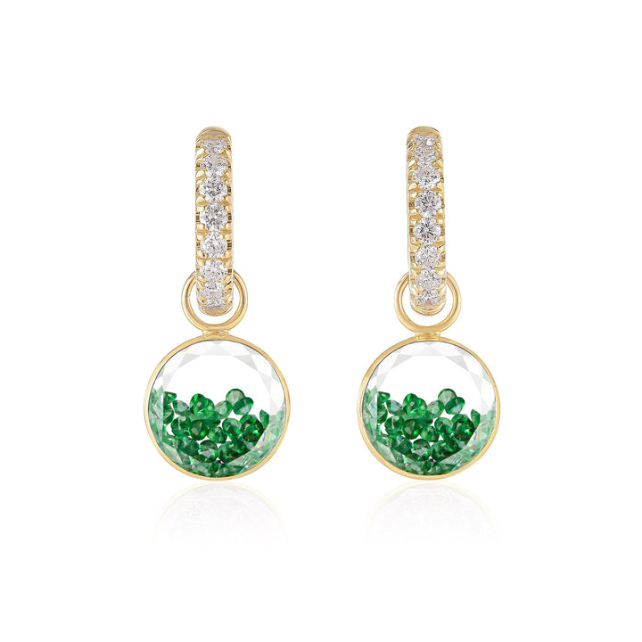 Gala Emerald Shaker Huggies Earrings - Moritz Glik diamonds emeralds Core
