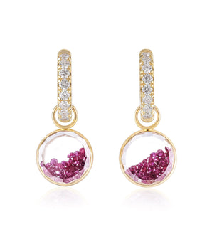 Gala Shaker Huggies Ruby Earrings - Moritz Glik Kaleidoscope Colors Core
