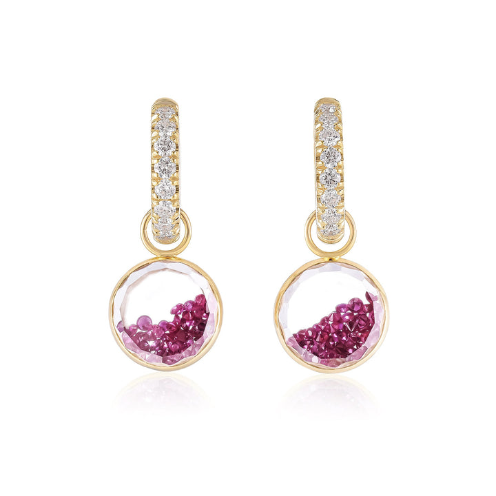 Gala Shaker Huggies Ruby Earrings - Moritz Glik Kaleidoscope Colors Core