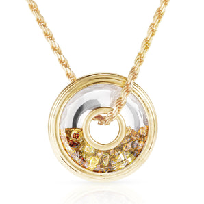 Giro 22mm Yellow Diamonds Necklace - Moritz Glik Roda Yellow Rose Cut diamonds