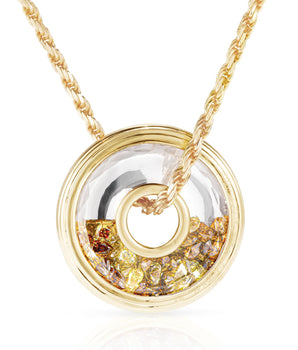 Giro 22mm Yellow Diamonds Necklace - Moritz Glik Roda Yellow Rose Cut diamonds