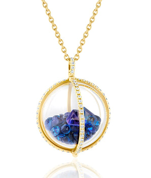 Globe 22 Blue Necklace Necklaces - Moritz Glik fall edit sapphires Core