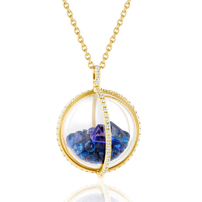 Globe 22 Blue Necklace Necklaces - Moritz Glik fall edit sapphires Core