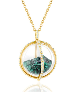 Globe 22 Emerald Necklace Necklaces - Moritz Glik emeralds Core