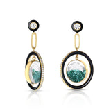 Halo Enamel Shaker Earrings Earrings - Moritz Glik emeralds Enamel Apollo