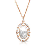 Halo Oval Shaker Necklace Necklaces - Moritz Glik diamonds Core