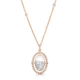 Halo Oval Shaker Necklace Necklaces - Moritz Glik diamonds Core