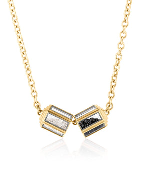 Hex Necklace Black & White Necklace - Moritz Glik diamonds black diamond