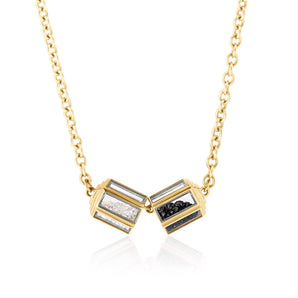 Hex Necklace Black & White Necklace - Moritz Glik diamonds black diamond