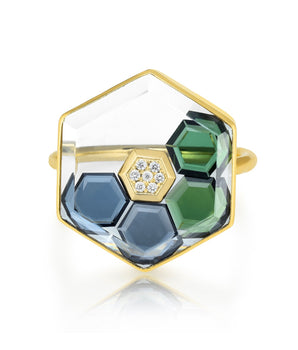 Honeycomb Shaker Ring Rings - Moritz Glik Kaleidoscope Colors Ready to Ship fall edit
