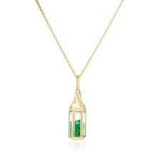 Load image into Gallery viewer, Janela Emerald Pendant Necklace - Moritz Glik janela emeralds
