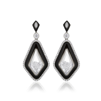 Kite Halo Enamel Earrings Earrings - Moritz Glik Enamel Muda diamonds