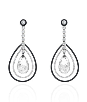 Layered Drops Earrings Earrings - Moritz Glik diamonds Enamel Apura