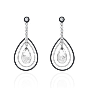 Layered Drops Earrings Earrings - Moritz Glik diamonds Enamel Apura