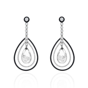 Layered Drops Earrings Earrings - Moritz Glik diamonds Enamel Apura