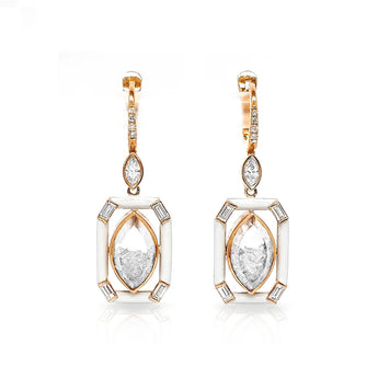 Vista Enamel Earrings Earrings - Moritz Glik Enamel Muda diamonds