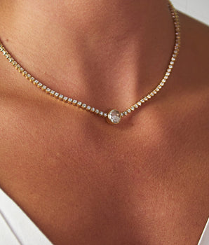 Meia Onda Diamond Choker Necklaces - Moritz Glik diamonds Apura