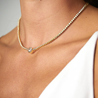Meia Onda Diamond Choker Necklaces - Moritz Glik diamonds Apura
