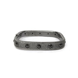 Men's Sterling Silver and Black Diamond Bangle Bracelets - Moritz Glik flash sale mixed metals Black Friday