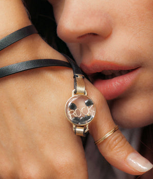 [MGxAP] 18k Gold and Spinel Rock Bracelet Bracelets - Moritz Glik Moritz Glik x Atelier Paulin other gemstones Leather
