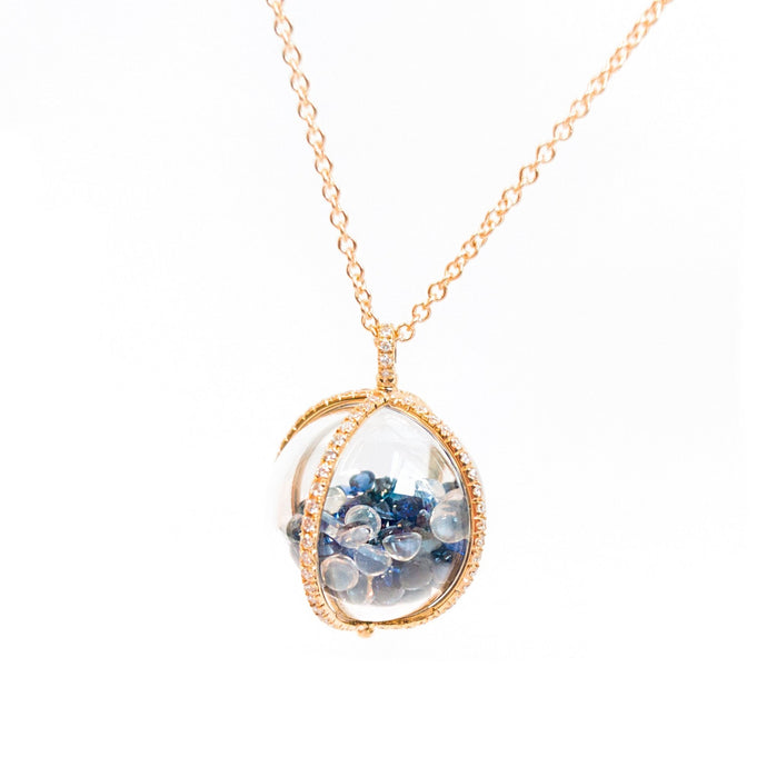 Moonstone Globe Pendant Necklace - Moritz Glik Ready to Ship flash sale