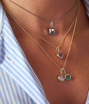 Naipe Ruby Charm Necklaces - Moritz Glik Heart Ready to Ship Charm