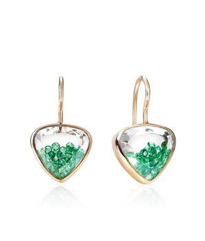 Naipe Shaker Earrings Heart-ish Emerald Earrings - Moritz Glik Ready to Ship emeralds