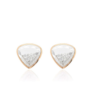 Naipe Shaker Studs Heart-Ish Earrings - Moritz Glik diamonds Heart Core