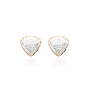 Naipe Shaker Studs Heart-Ish Earrings - Moritz Glik diamonds Heart Core