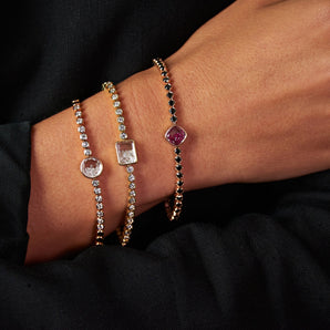 Onda Tennis Bracelet - Cushion Bracelets - Moritz Glik diamonds fall edit Apura