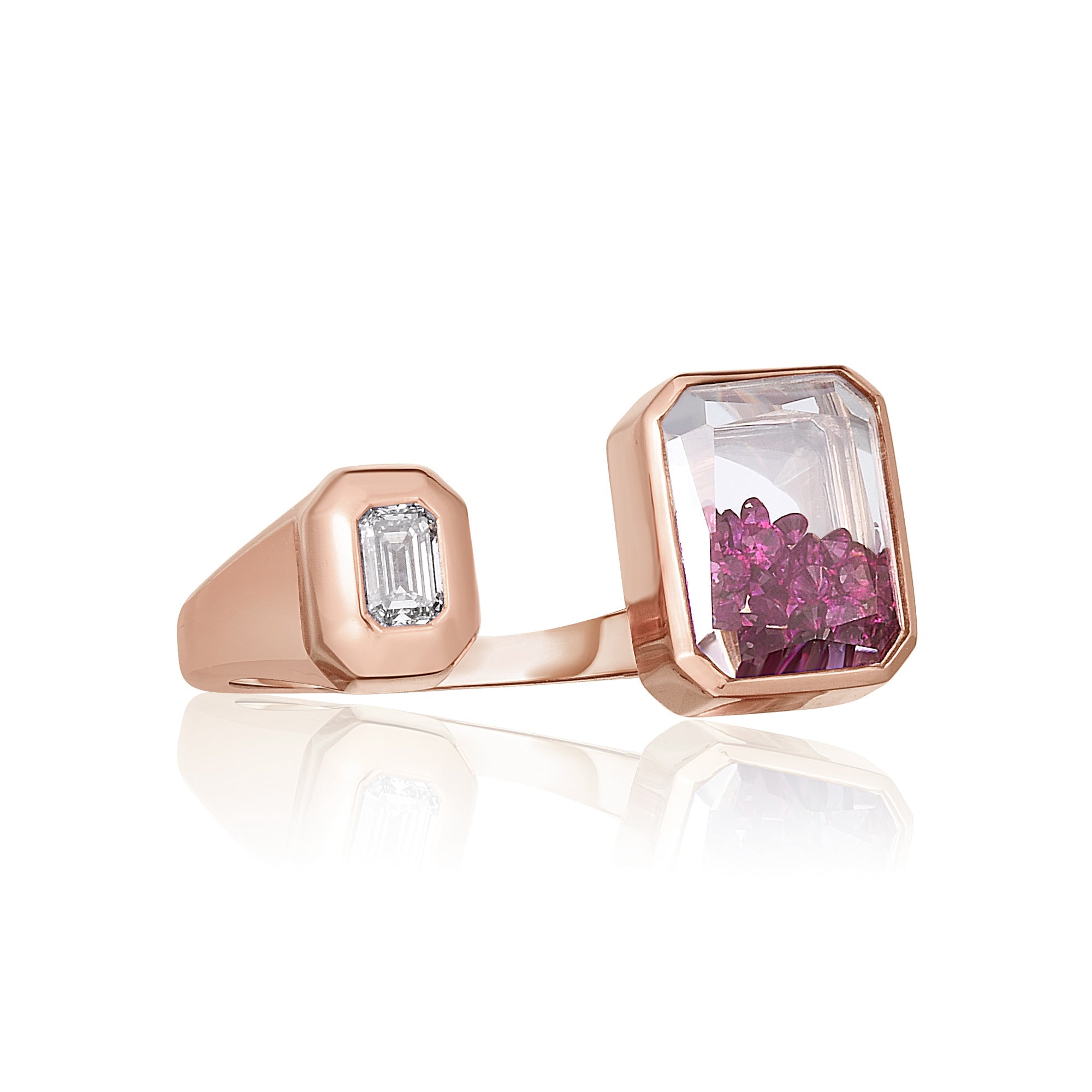Open Ruby Shaker Ring in 18k gold - Moritz Glik