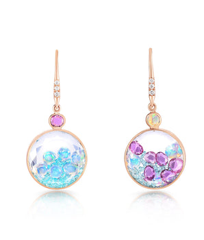 Paraíba Mismatched Shaker Earrings Earrings - Moritz Glik Paraiba Paraibas Kaleidoscope Colors